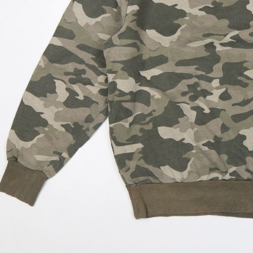 Ellesse Men’s Green Camo XL Crew Neck Logo Pullover Sweatshirt