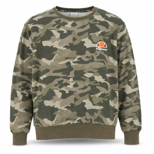 Ellesse Men’s Green Camo XL Crew Neck Logo Pullover Sweatshirt