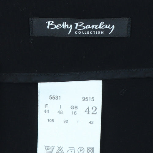 Betty Barclay Women Black UK 16 High Waist Wide-Leg Dress Trousers