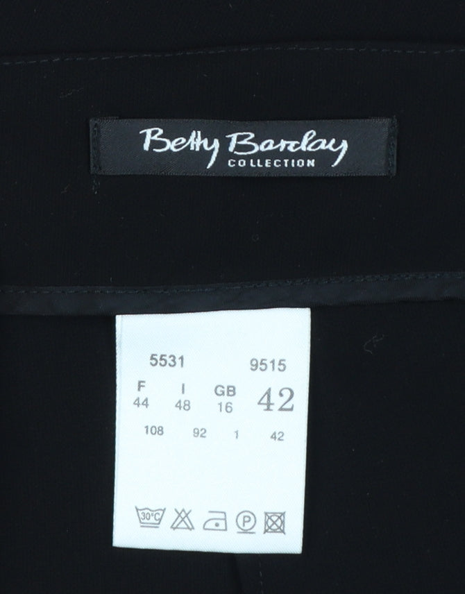 Betty Barclay Women Black UK 16 High Waist Wide-Leg Dress Trousers