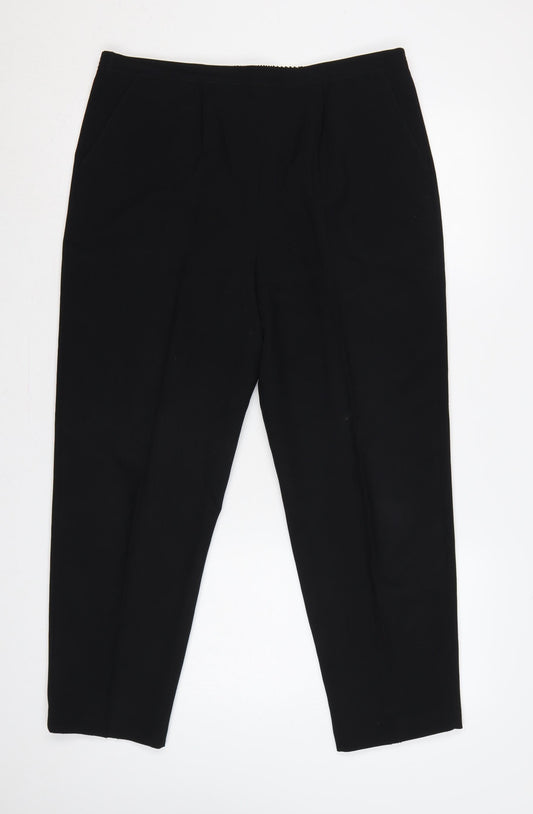 Classics Women’s Black Size 16 Straight Leg Elastic Waist Trousers
