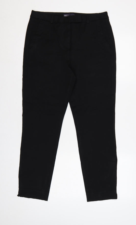 Marks & Spencer Women’s Black UK 12 Long Slim Leg Work Trousers