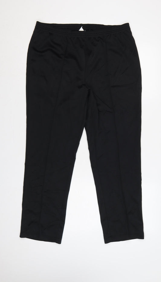 Zamart Women’s Black UK 16 Straight Leg Elastic Waist Trousers