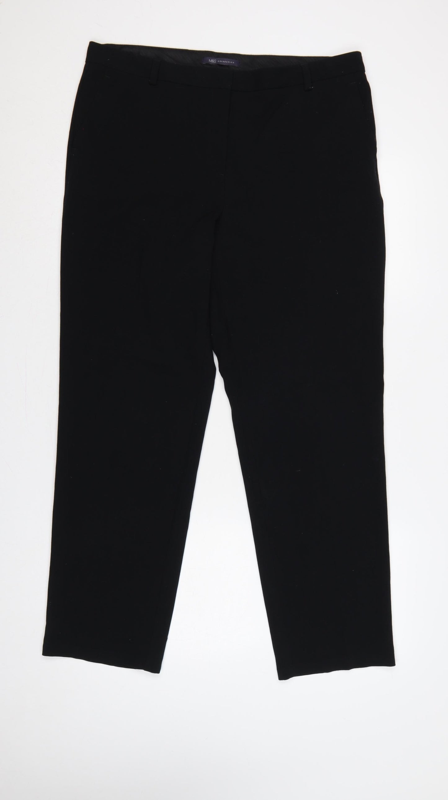 Marks and Spencer Women’s Black UK 16 Regular Straight Dress Trousers
