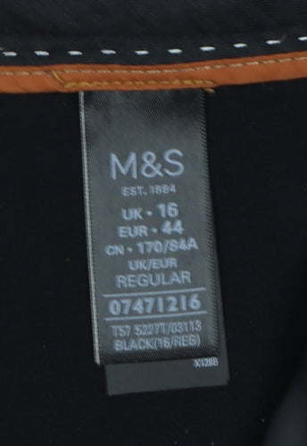 Marks and Spencer Women’s Black UK 16 Regular Straight Dress Trousers