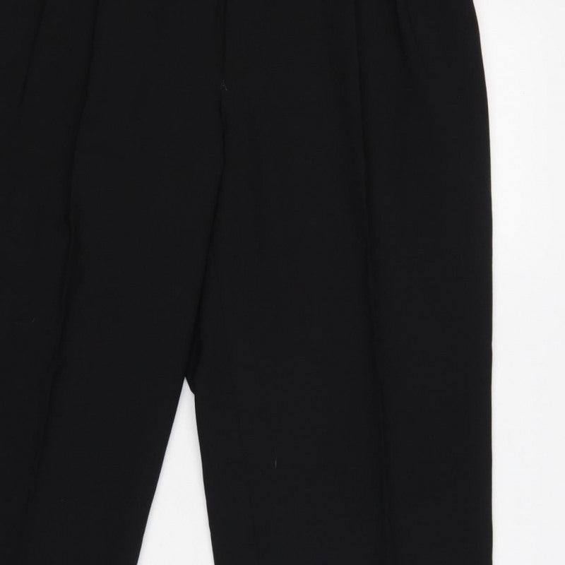 Burton Menswear Unisex Black 34 Pleated Tapered Dress Trousers