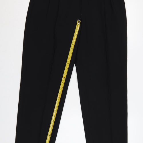 Burton Menswear Unisex Black 34 Pleated Tapered Dress Trousers
