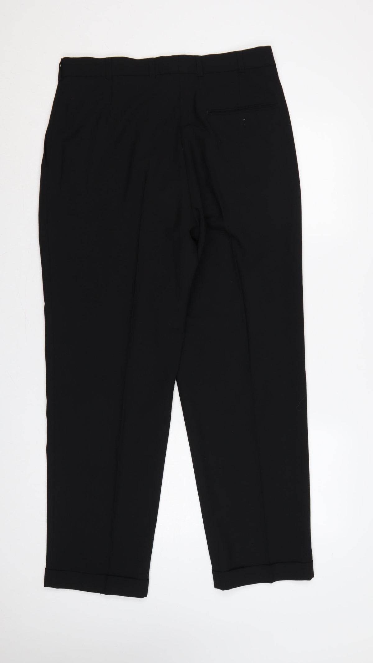 Burton Menswear Unisex Black 34 Pleated Tapered Dress Trousers