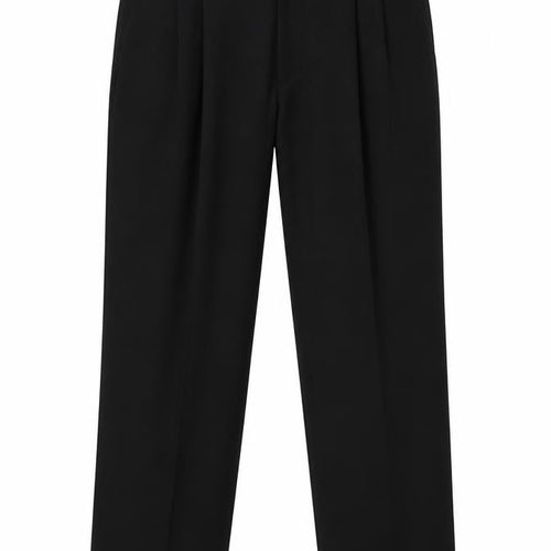 Burton Menswear Unisex Black 34 Pleated Tapered Dress Trousers