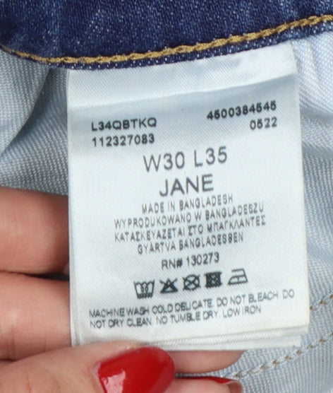 Lee Jane Women’s Blue W30 L35 High Rise Straight Jeans