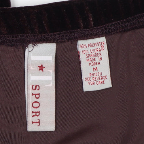 Esprit Women Brown M Velvet Stretch Elastic Waist Leggings