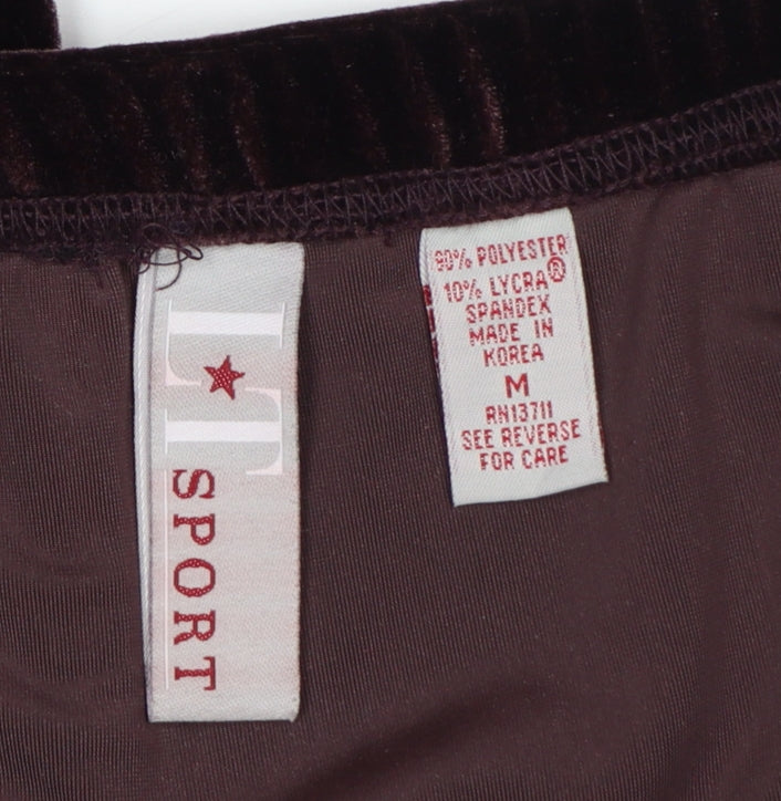 Esprit Women Brown M Velvet Stretch Elastic Waist Leggings