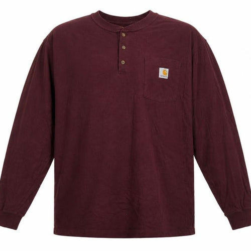 Carhartt Men’s Brown 2XL Original Fit Heavyweight Long Sleeve Henley T-Shirt