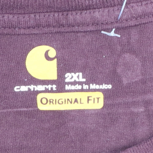 Carhartt Men’s Brown 2XL Original Fit Heavyweight Long Sleeve Henley T-Shirt
