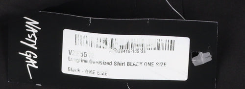 Cappellini Women Black One Size Longline Oversized Shirt Dress