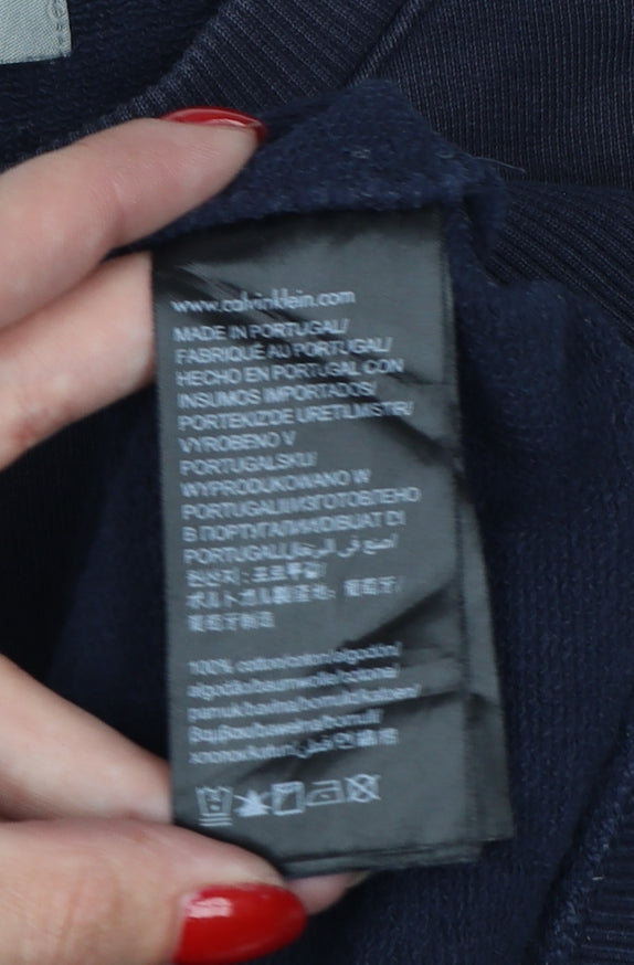 Calvin Klein Jeans Men’s Navy M Logo Graphic Crew Neck Sweatshirt