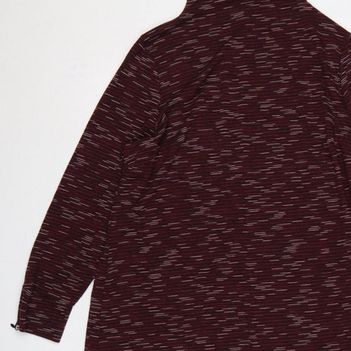 Marks and Spencer Women Burgundy UK 22 Striped Roll Neck Jumper Dress