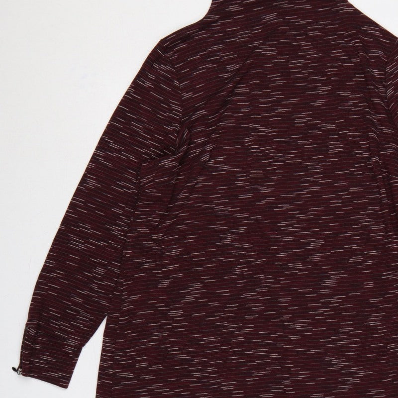 Marks and Spencer Women Burgundy UK 22 Striped Roll Neck Jumper Dress