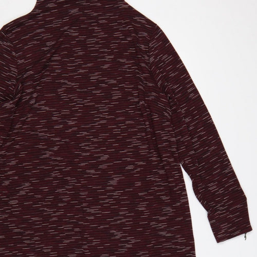 Marks and Spencer Women Burgundy UK 22 Striped Roll Neck Jumper Dress