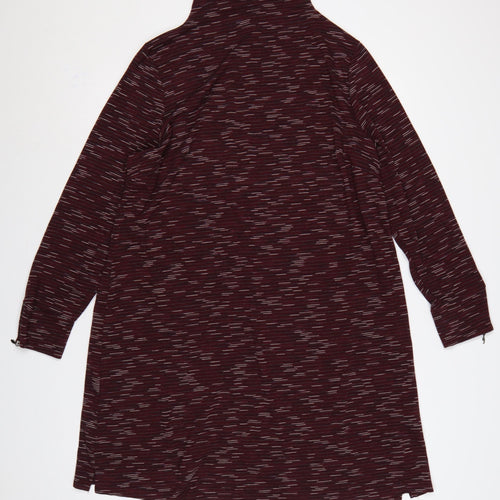 Marks and Spencer Women Burgundy UK 22 Striped Roll Neck Jumper Dress