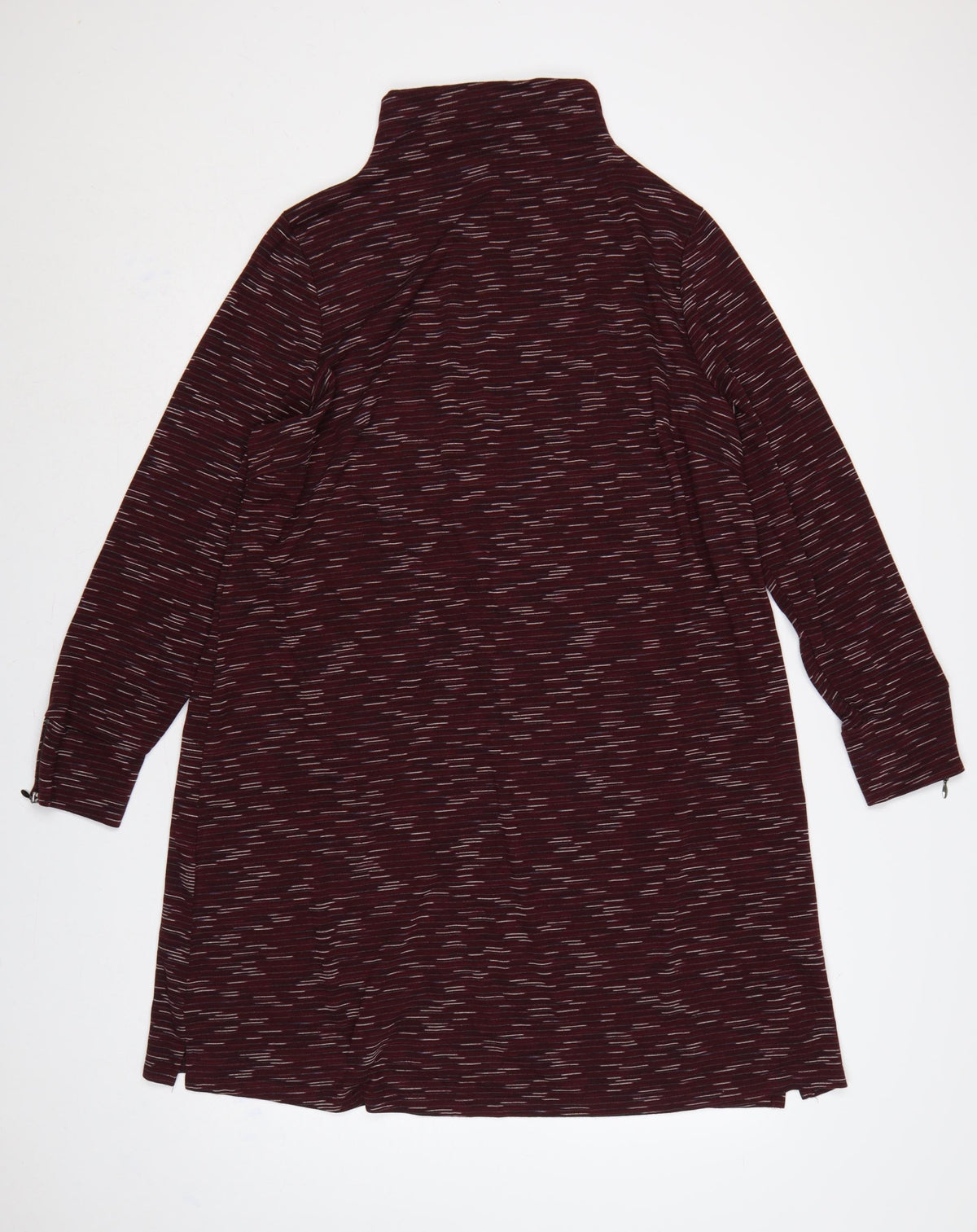 Marks and Spencer Women Burgundy UK 22 Striped Roll Neck Jumper Dress