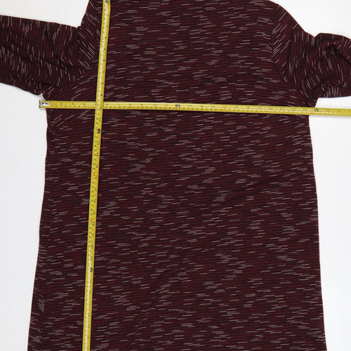 Marks and Spencer Women Burgundy UK 22 Striped Roll Neck Jumper Dress