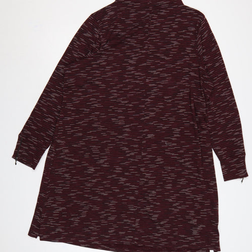 Marks and Spencer Women Burgundy UK 22 Striped Roll Neck Jumper Dress