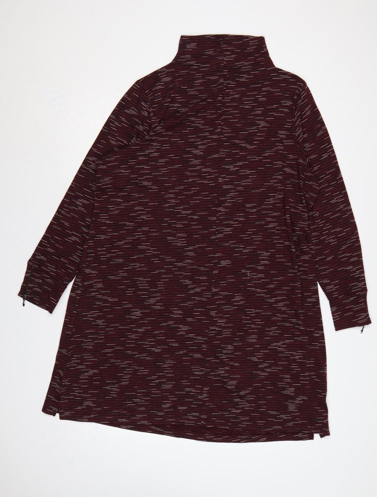 Marks and Spencer Women Burgundy UK 22 Striped Roll Neck Jumper Dress