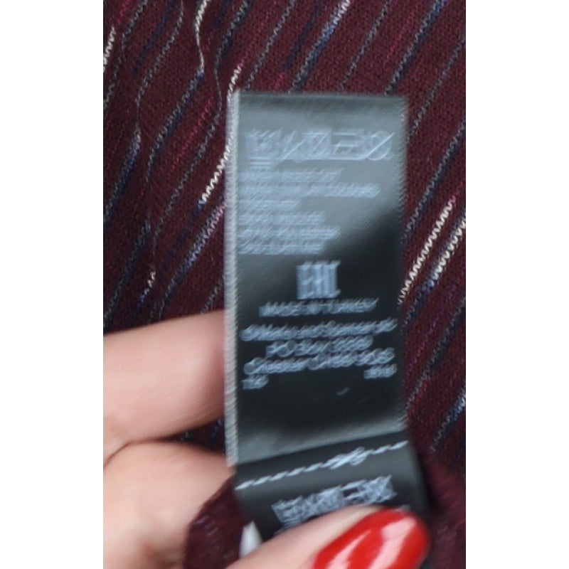 Marks and Spencer Women Burgundy UK 22 Striped Roll Neck Jumper Dress