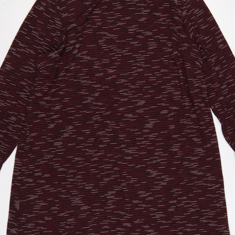 Marks and Spencer Women Burgundy UK 22 Striped Roll Neck Jumper Dress