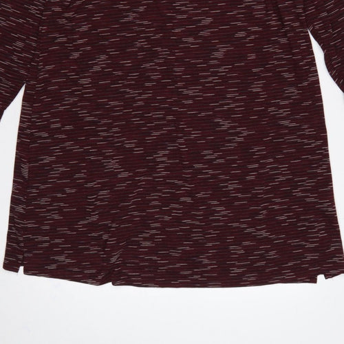 Marks and Spencer Women Burgundy UK 22 Striped Roll Neck Jumper Dress