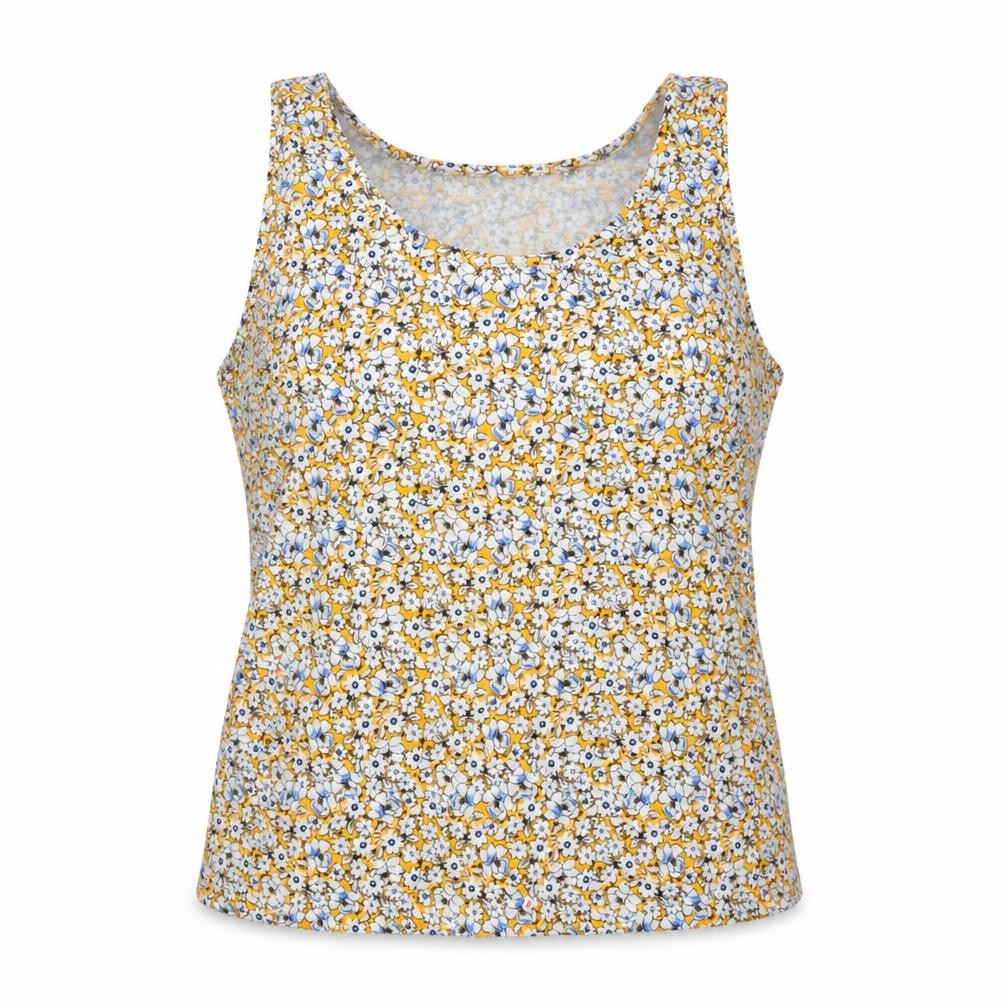 JD Williams Women Yellow Floral Cotton Tank Top UK 24 Sleeveless