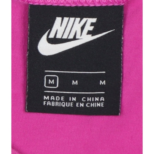 Nike Women Pink M Cropped Logo Tank Top Gym Stretch