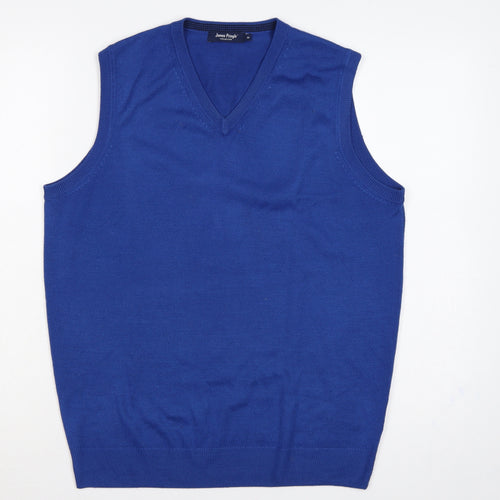 James Pringle Collection Men’s Blue M V-Neck Knit Jumper Vest
