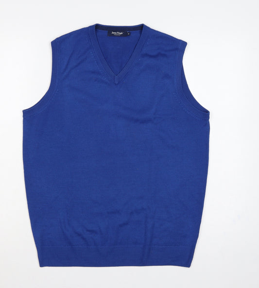 James Pringle Collection Men’s Blue M V-Neck Knit Jumper Vest