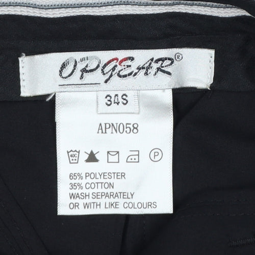 OPGEAR Men's Black 34S Straight Dress Trousers Polyester Cotton
