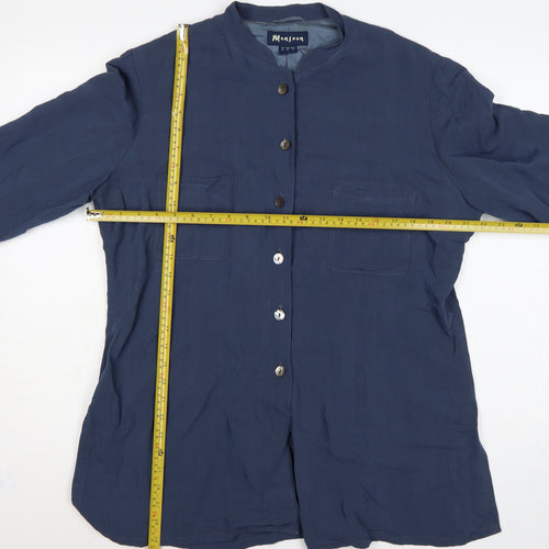 Monsoon Women’s Blue UK 16 Linen Viscose Button-Up Tunic Blouse