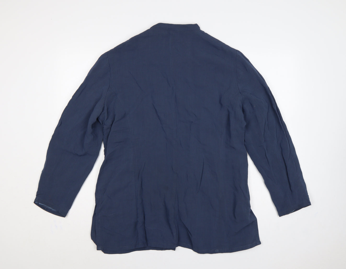 Monsoon Women’s Blue UK 16 Linen Viscose Button-Up Tunic Blouse