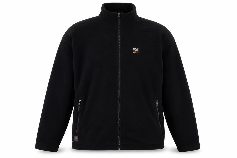 Front view of Sprayway Men's Black XL Fleece Full Zip Outdoor Basic Jacket
