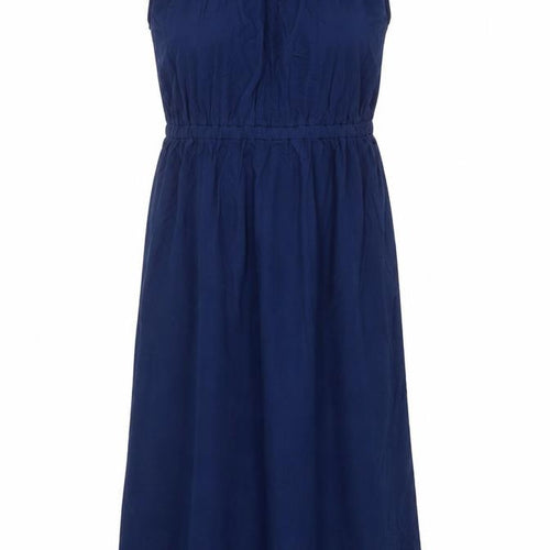 Lands' End Women Blue UK 14 Maxi Empire Waist Short Sleeve Dress