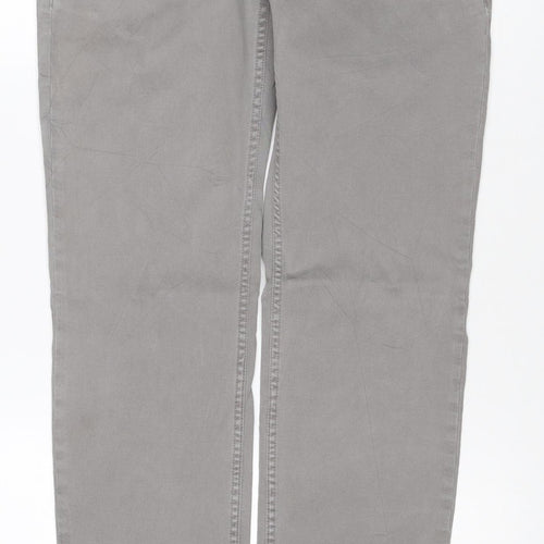 Mango Man Smart Men's Grey Cargo Trousers W32 Cotton Stretch Zip Pockets