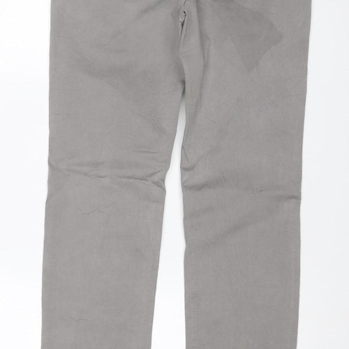 Mango Man Smart Men's Grey Cargo Trousers W32 Cotton Stretch Zip Pockets