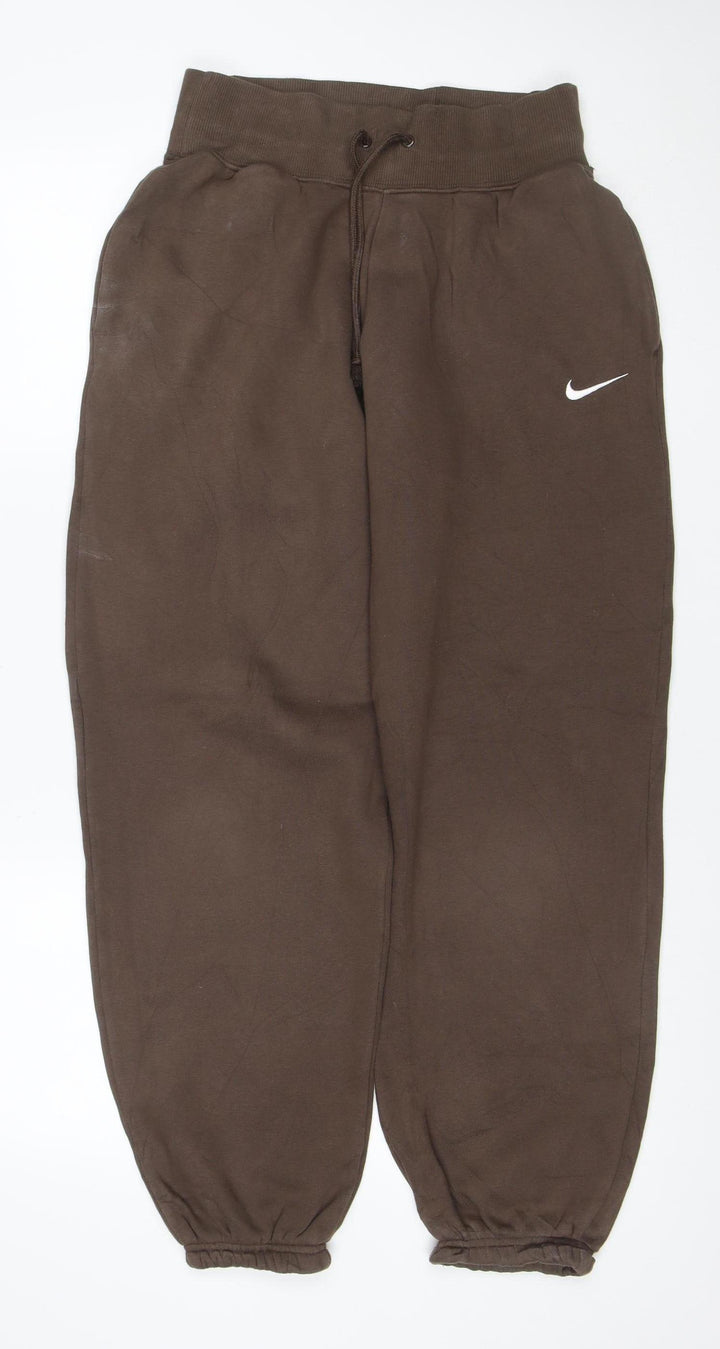 Nike Women Brown XS Jogger Sweatpants Drawstring Logo