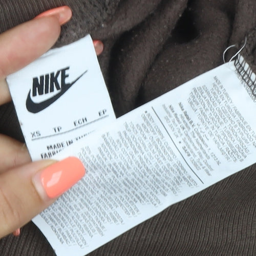 Nike Women Brown XS Jogger Sweatpants Drawstring Logo
