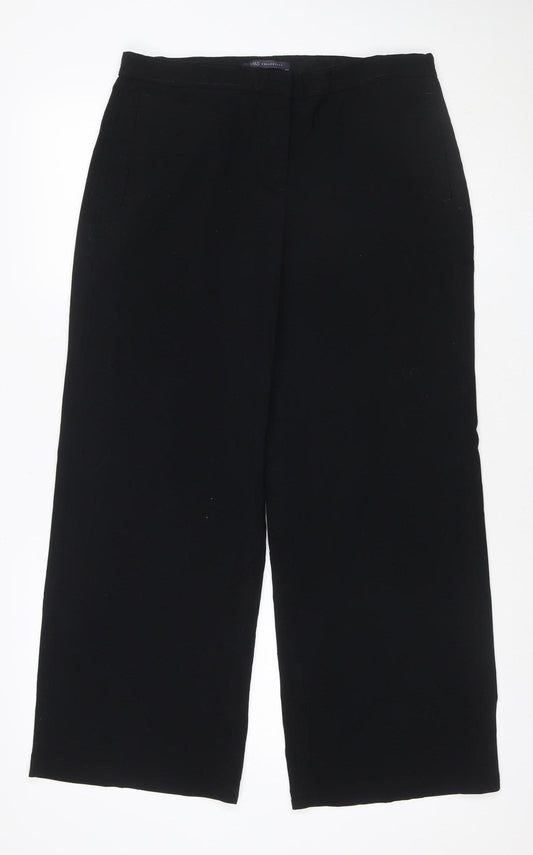 Marks and Spencer Women Black UK 14 Short Bootcut Tailored Trousers