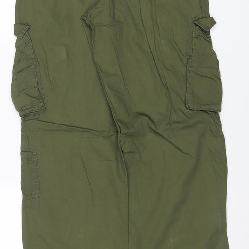 H&M Women’s Green Size 10 Cotton Cargo Trousers Adjustable Waist