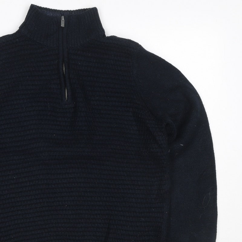 Additional view of Broken Standard Men’s Black S 1/4 Zip High Neck Knit jumper