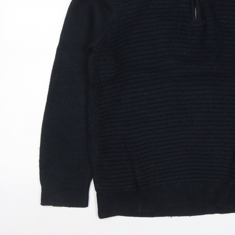 Additional view of Broken Standard Men’s Black S 1/4 Zip High Neck Knit jumper
