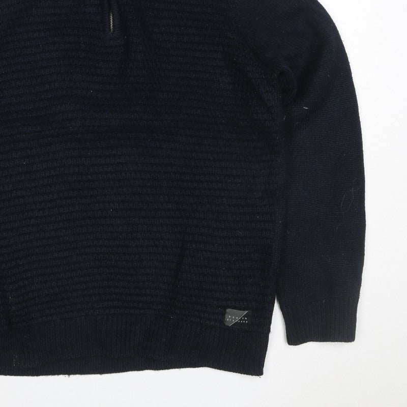 Additional view of Broken Standard Men’s Black S 1/4 Zip High Neck Knit jumper