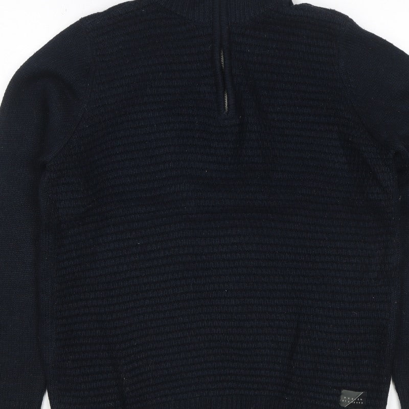 Additional view of Broken Standard Men’s Black S 1/4 Zip High Neck Knit jumper